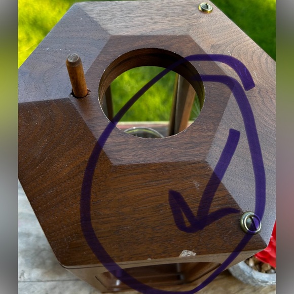 VTGKrantz Colonial WoodKrafts Hand Crafted Candle Holder Etched
Glass Hexagonal - Picture 6 of 10